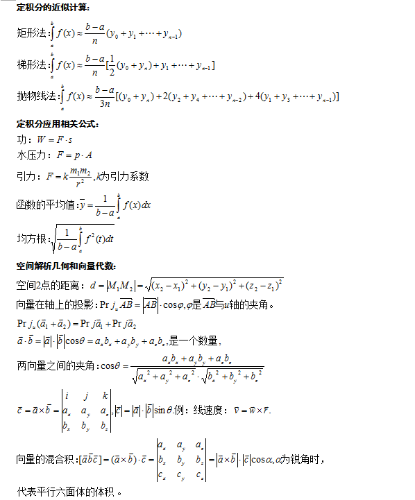2021广东成人高考高等数学（一）必背重要公式(图3)