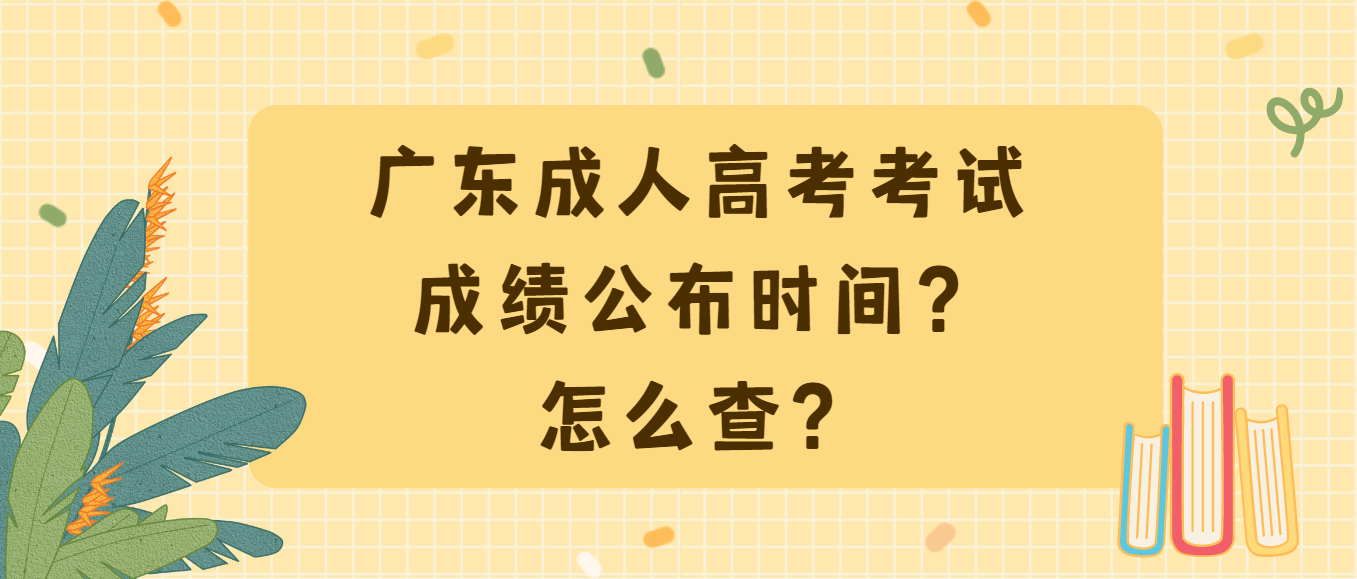 广东成人高考考试成绩公布时间？怎么查？