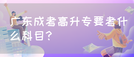 广东成考高升专要考什么科目？(图1)