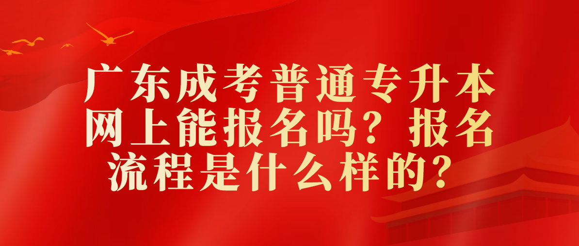 广东成考普通专升本网上能报名吗？报名流程是什么样的？